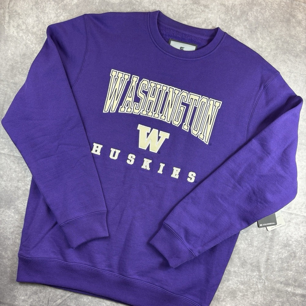 Washington Huskies Sweater Mens‎ L Purple College Colosseum Sample Rare NEW